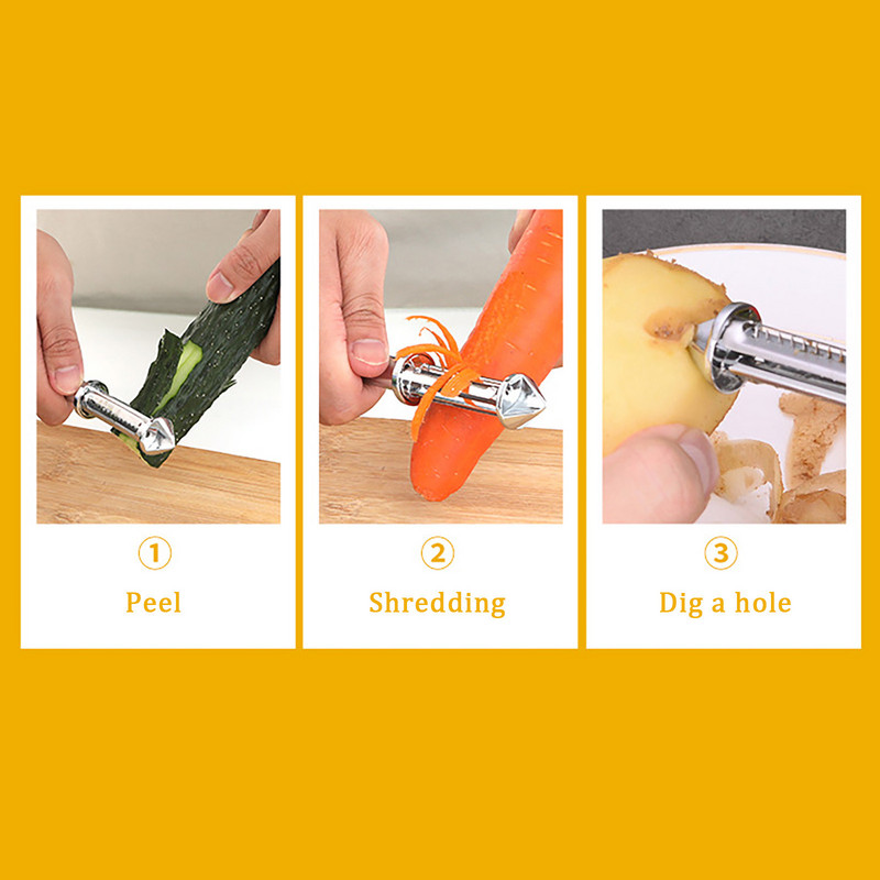 Daugiafunkcinis skustukas Daržovių lupimo lydinys su peiliu Svogūnų peilis Agurkas Bulvės Pomidorų lupimas Morkos virtuvės pjaustymas