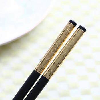 Zollor 1 Pair Υψηλής ποιότητας οικιακό κράμα μαύρο chopstick ξενοδοχείου Εστιατόριο Αντιολισθητικά επιτραπέζια σκεύη επαναχρησιμοποιήσιμα μπαστούνια τροφίμων για σούσι