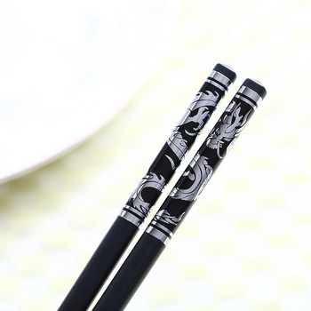 Zollor 1 Pair Υψηλής ποιότητας οικιακό κράμα μαύρο chopstick ξενοδοχείου Εστιατόριο Αντιολισθητικά επιτραπέζια σκεύη επαναχρησιμοποιήσιμα μπαστούνια τροφίμων για σούσι