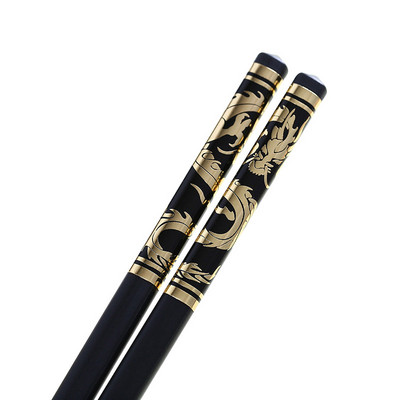 Zollor 1 par visokokvalitetnih kućanskih legiranih crnih štapića za jelo Hotelski restoran Neklizajuće posuđe Višekratni štapići za sushi