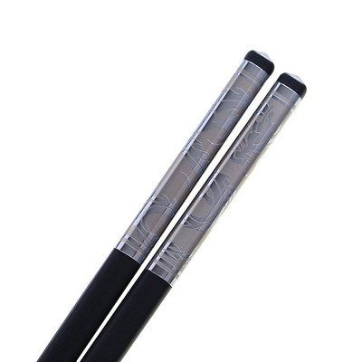 Zollor 1 par visokokvalitetnih kućanskih legiranih crnih štapića za jelo Hotelski restoran Neklizajuće posuđe Višekratni štapići za sushi