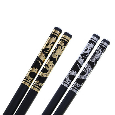 Zollor 1 par visokokvalitetnih kućanskih legiranih crnih štapića za jelo Hotelski restoran Neklizajuće posuđe Višekratni štapići za sushi