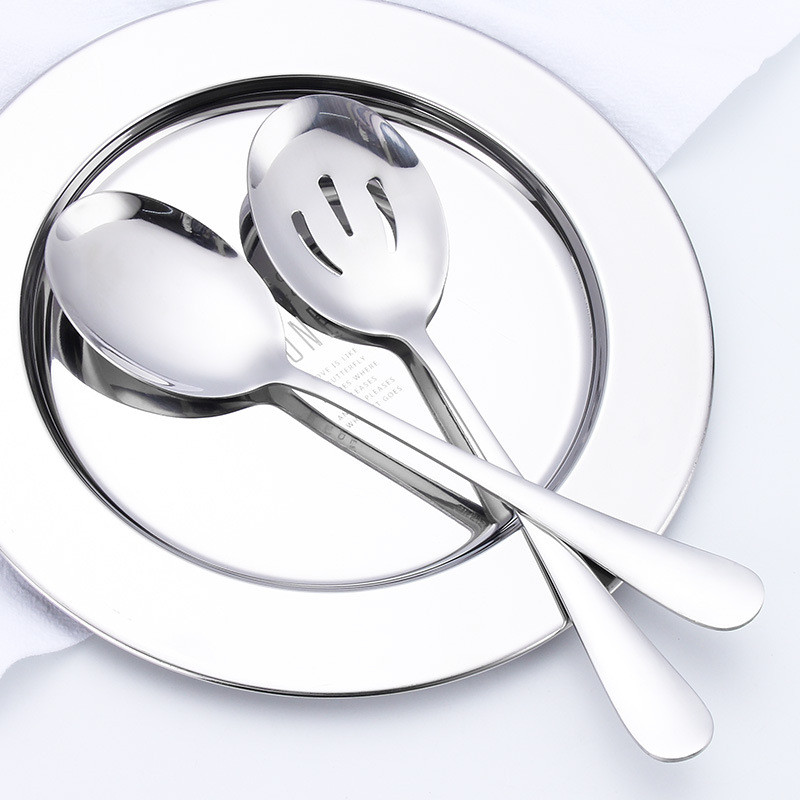 Žlica za posluživanje Luksuzni veliki kuhinjski alat za kuhanje posuđa Metalni umak Curry salata Buffet Žlica za posluživanje s prorezima