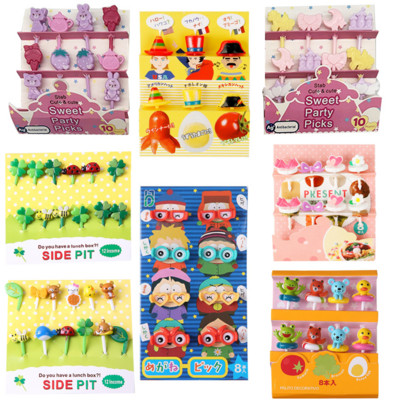 Noua furculiță pentru fructe pentru animale Castelul Fructe pentru mâncăruri Bento Box Pics pentru animale de desene animate Scobitori Bento Box Accesorii