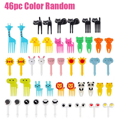 Nauji Animal Fruit Fork Castle Vaisių maisto krapštukai Bento Box Rinktukai Animacinių filmų gyvūnų maisto dantų krapštukai Bento Box Priedai