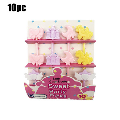 Nauji Animal Fruit Fork Castle Vaisių maisto krapštukai Bento Box Rinktukai Animacinių filmų gyvūnų maisto dantų krapštukai Bento Box Priedai