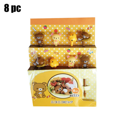 Nauji Animal Fruit Fork Castle Vaisių maisto krapštukai Bento Box Rinktukai Animacinių filmų gyvūnų maisto dantų krapštukai Bento Box Priedai