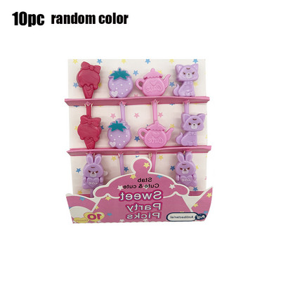 Nauji Animal Fruit Fork Castle Vaisių maisto krapštukai Bento Box Rinktukai Animacinių filmų gyvūnų maisto dantų krapštukai Bento Box Priedai