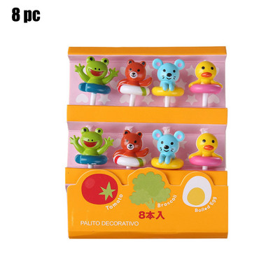 Nauji Animal Fruit Fork Castle Vaisių maisto krapštukai Bento Box Rinktukai Animacinių filmų gyvūnų maisto dantų krapštukai Bento Box Priedai