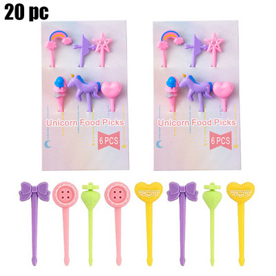 Nauji Animal Fruit Fork Castle Vaisių maisto krapštukai Bento Box Rinktukai Animacinių filmų gyvūnų maisto dantų krapštukai Bento Box Priedai