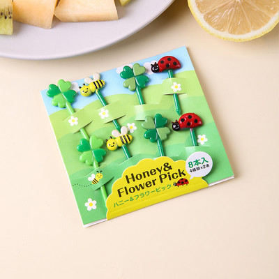 Nauji Animal Fruit Fork Castle Vaisių maisto krapštukai Bento Box Rinktukai Animacinių filmų gyvūnų maisto dantų krapštukai Bento Box Priedai