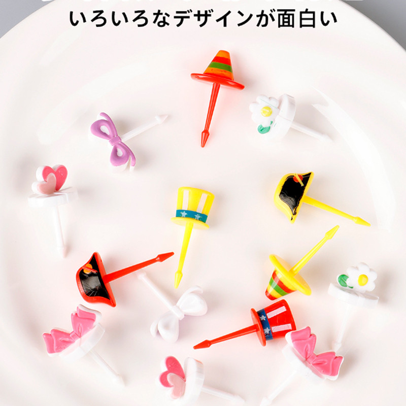 Nauji Animal Fruit Fork Castle Vaisių maisto krapštukai Bento Box Rinktukai Animacinių filmų gyvūnų maisto dantų krapštukai Bento Box Priedai