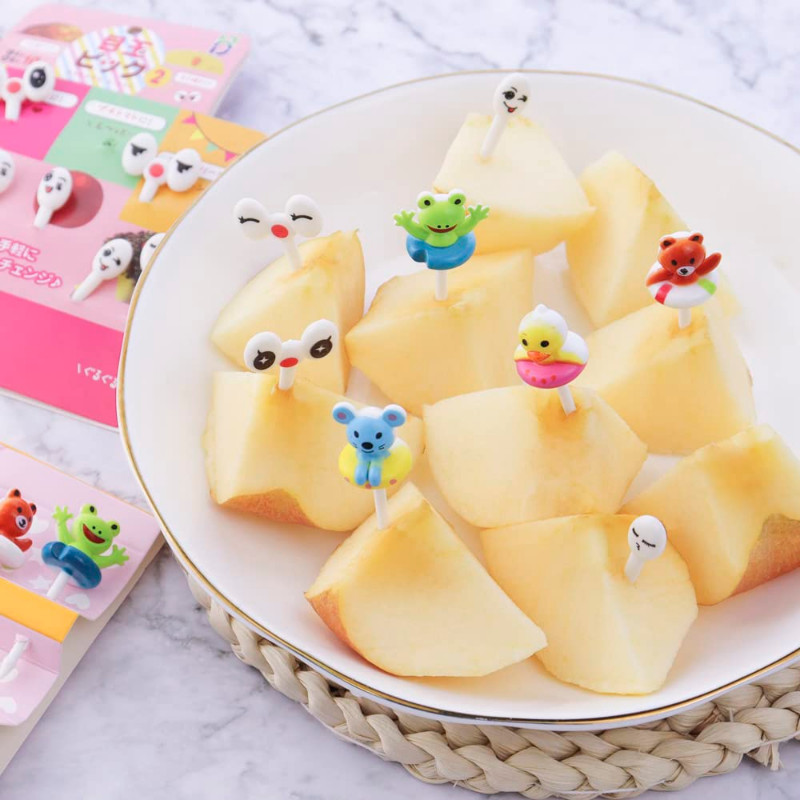 Nauji Animal Fruit Fork Castle Vaisių maisto krapštukai Bento Box Rinktukai Animacinių filmų gyvūnų maisto dantų krapštukai Bento Box Priedai