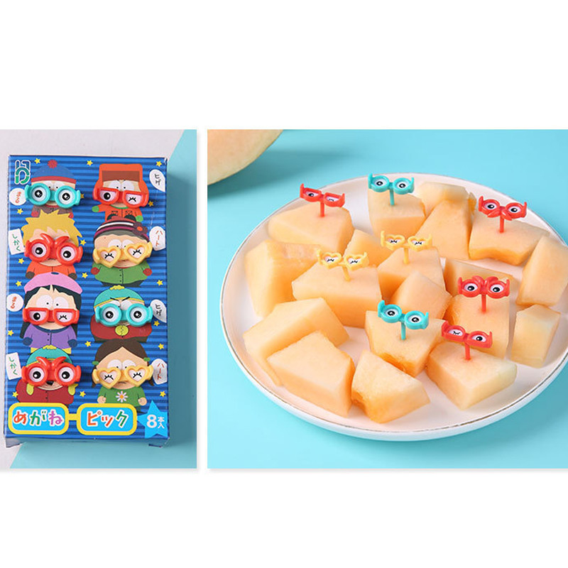 Nauji Animal Fruit Fork Castle Vaisių maisto krapštukai Bento Box Rinktukai Animacinių filmų gyvūnų maisto dantų krapštukai Bento Box Priedai