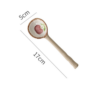 Japoniško stiliaus keraminis mažas sriubos šaukštelis, akmens masės šaukštas, ilgakojis šaukštas, buitinis mielas kūrybingas ryžių šaukštelis virtuvės indai