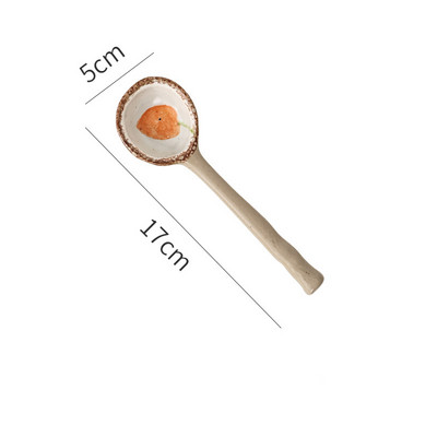 Japoniško stiliaus keraminis mažas sriubos šaukštelis, akmens masės šaukštas, ilgakojis šaukštas, buitinis mielas kūrybingas ryžių šaukštelis virtuvės indai