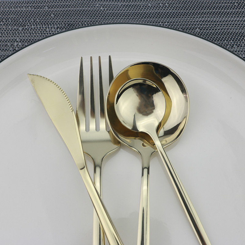 Set de tacâmuri curcubeu din oțel inoxidabil 304 cuțit furculiță lingură linguriță set de tacâmuri de bucătărie 4 buc.