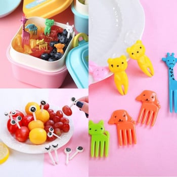 Fruit Fork Cartoon Mini Animal Farm Cartoon Επιλογή φαγητού Παιδικά σνακ Κέικ Επιδόρπιο Φαγητό Πιρούνι φρούτων Διακόσμηση πάρτι