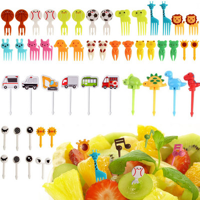 Furculiță cu fructe pentru animale din plastic de calitate alimentară, mini desene animate pentru copii, prăjitură cu fructe, scobitoare Bento, prânz, accesorii bento, decorare pentru petreceri