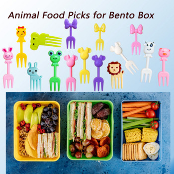 Palillos Para Fruta De Niños Kids Rat Head Bow Food Picks Cartoon Cute Bento Forks for Lunch Box Διακοσμητικά αξεσουάρ