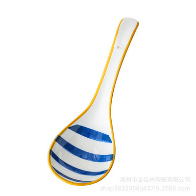 Loominguline Jaapani stiilis keraamiline supilusikas joogisupp Ramen Laia varrega suur lusikas kumer lusikas Igapäevased köögitarvikud