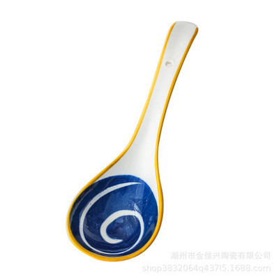 Loominguline Jaapani stiilis keraamiline supilusikas joogisupp Ramen Laia varrega suur lusikas kumer lusikas Igapäevased köögitarvikud