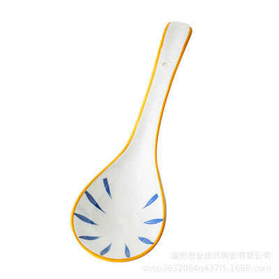 Loominguline Jaapani stiilis keraamiline supilusikas joogisupp Ramen Laia varrega suur lusikas kumer lusikas Igapäevased köögitarvikud