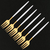 Set posuđa od 6 komada Bijelo zlato Torta Voće Vilice Set pribora za jelo Od nehrđajućeg čelika Ogledalo Kućni užina Vilica za salatu Set posuđa