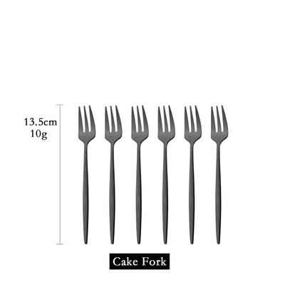 Set posuđa od 6 komada Bijelo zlato Torta Voće Vilice Set pribora za jelo Od nehrđajućeg čelika Ogledalo Kućni užina Vilica za salatu Set posuđa