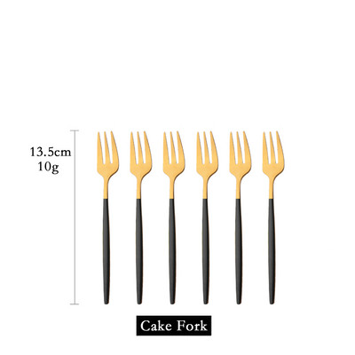 Set posuđa od 6 komada Bijelo zlato Torta Voće Vilice Set pribora za jelo Od nehrđajućeg čelika Ogledalo Kućni užina Vilica za salatu Set posuđa