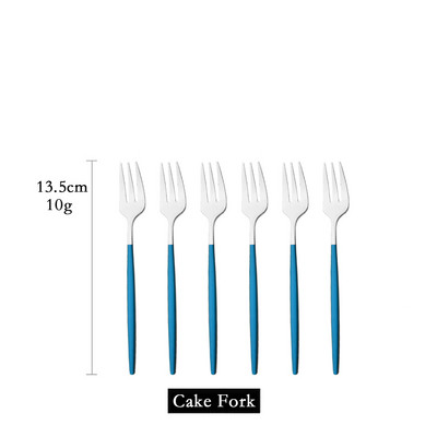 Set posuđa od 6 komada Bijelo zlato Torta Voće Vilice Set pribora za jelo Od nehrđajućeg čelika Ogledalo Kućni užina Vilica za salatu Set posuđa