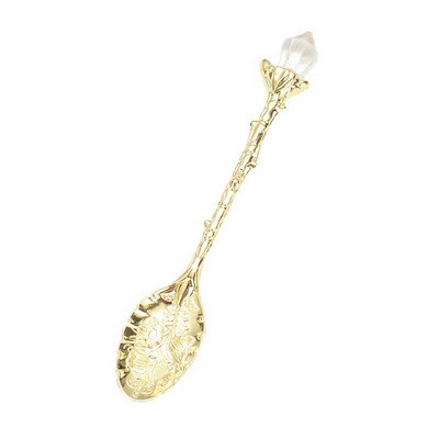 Vaistažolių šaukštelis šiaurietiško stiliaus retro gėlių raižinys, cinko lydinio medžiaga Rankų darbo daugiafunkcinės raganos rekvizitai Namų dekoras