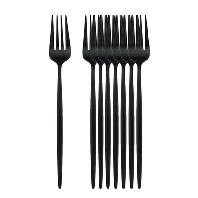 8/16 tk must kuldne õhtusöögikahvel lauanõud roostevabast terasest hõbenõud kuldsed kööginõud mustad söögiriistad