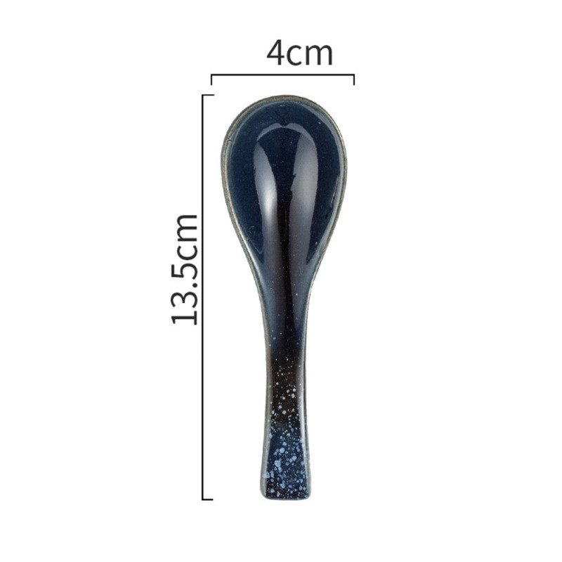 Japoniški rameno sriubos šaukštai ryžių šaukštai stalo reikmenys keraminiai azijietiški kiniški serviravimo šaukštai ramen makaronams Udon Pho ryžiai 1 vnt.