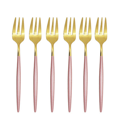 6/12kom Set vilica za kolače Posuđe od nehrđajućeg čelika za voćnu salatu Šarena mala vilica Ogledalo Pribor za jelo Kuhinjski dodaci