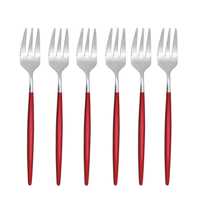 6/12kom Set vilica za kolače Posuđe od nehrđajućeg čelika za voćnu salatu Šarena mala vilica Ogledalo Pribor za jelo Kuhinjski dodaci