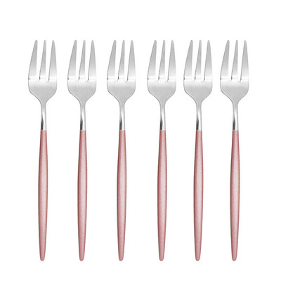 6/12kom Set vilica za kolače Posuđe od nehrđajućeg čelika za voćnu salatu Šarena mala vilica Ogledalo Pribor za jelo Kuhinjski dodaci