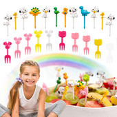 Crtić s voćem vilica čačkalica slatka životinja izbor hrane mini boca umaka kutija za ručak ukras dječji dodatak prehrani alat