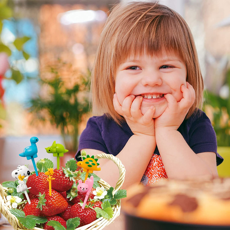 Crtić s voćem vilica čačkalica slatka životinja izbor hrane mini boca umaka kutija za ručak ukras dječji dodatak prehrani alat