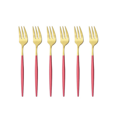 Mat set vilica za kolače od 6/12 komada Posuđe od nehrđajućeg čelika za voćnu salatu Šarene male vilice Pribor za jelo Kuhinjski dodaci