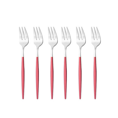 Mat set vilica za kolače od 6/12 komada Posuđe od nehrđajućeg čelika za voćnu salatu Šarene male vilice Pribor za jelo Kuhinjski dodaci