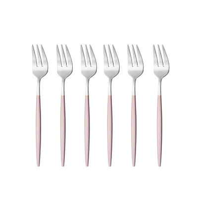 Mat set vilica za kolače od 6/12 komada Posuđe od nehrđajućeg čelika za voćnu salatu Šarene male vilice Pribor za jelo Kuhinjski dodaci