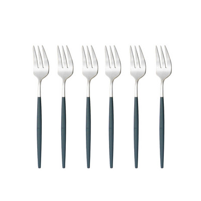 Mat set vilica za kolače od 6/12 komada Posuđe od nehrđajućeg čelika za voćnu salatu Šarene male vilice Pribor za jelo Kuhinjski dodaci