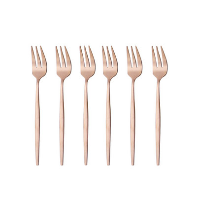 Mat set vilica za kolače od 6/12 komada Posuđe od nehrđajućeg čelika za voćnu salatu Šarene male vilice Pribor za jelo Kuhinjski dodaci