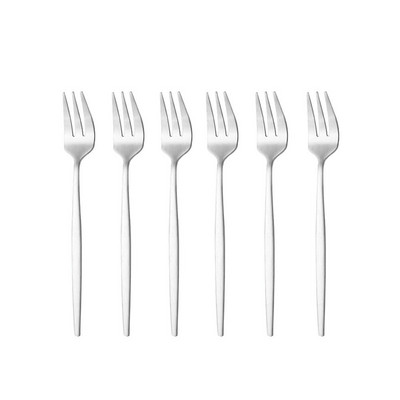 Mat set vilica za kolače od 6/12 komada Posuđe od nehrđajućeg čelika za voćnu salatu Šarene male vilice Pribor za jelo Kuhinjski dodaci