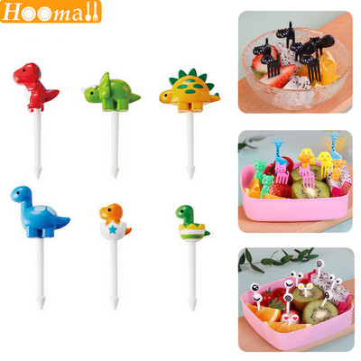 Ferma de animale Dinozaur Fructe Furculiță Mini Desene Animat Copii Gustare Tort Desert Scobitoare Bento Prânzuri Decorare pentru petreceri