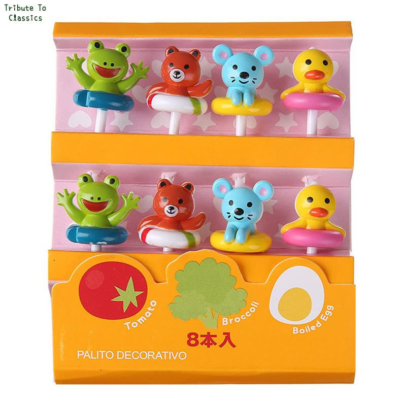 Loomafarm dinosauruste puuviljakahvel Mini multifilm lastele suupiste kook Magustoit Puuviljakork hambaork Bento lõunasöögid peokujundus