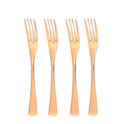 JANKNG 4 tk/partii magustoidukahvel Värviline söögiriistade komplekt roostevabast terasest kahvlite söögiriistade komplekt õhtusöögiks salat puu-roosikuld sööginõud