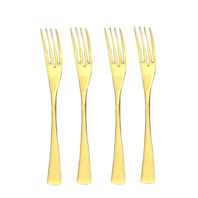 JANKNG 4 tk/partii magustoidukahvel Värviline söögiriistade komplekt roostevabast terasest kahvlite söögiriistade komplekt õhtusöögiks salat puu-roosikuld sööginõud