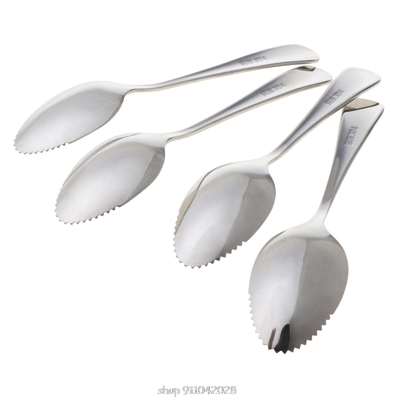 Nerūdijančio plieno pjūkliniai šaukštai Greipfrutų grandiklis šaukštas vaisių tyrės ilga rankena Daugiafunkcis maistas kūdikiams D10 20 Dropship